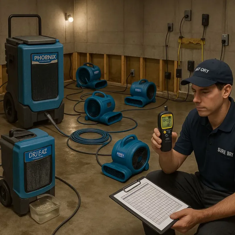 Structural Drying and Dehumidification process in Kennedale, TX